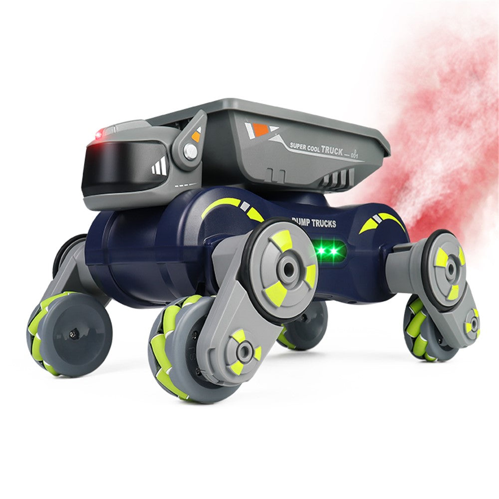 Q187 One-Click Spray RC Car with Light and Music Remote Control Stunt Robot Dog