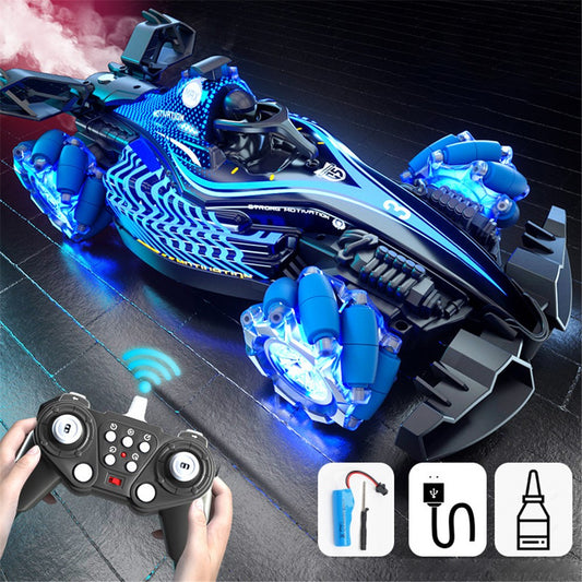 Q186 4WD Remote Control Car 360 Degree Drift Stunt RC Toy with Spray and LED Light