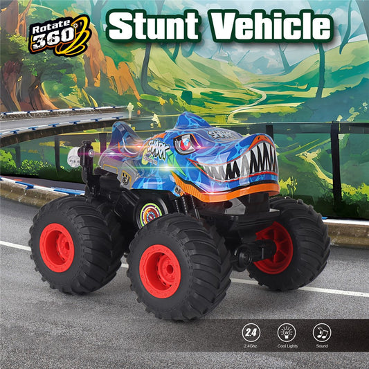 KY-S202B 1 / 20 Remote Control Toy Car Shark Head Design Stunt Car with Light and Music