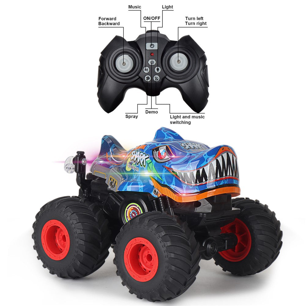 KY-S202B 1 / 20 Remote Control Toy Car Shark Head Design Stunt Car with Light and Music