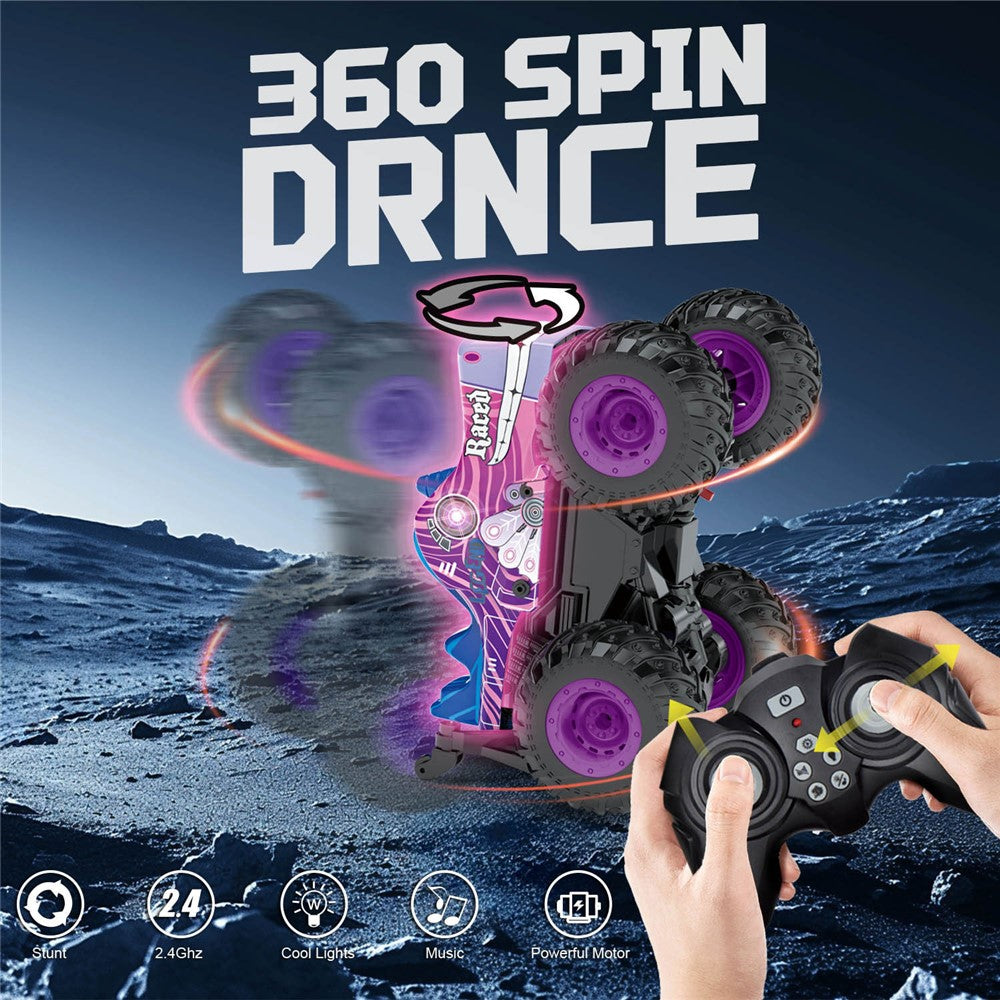 KY-S208A 1 / 20 Remote Control Car Cartoon Kids Stunt Car Toy with Light and Music