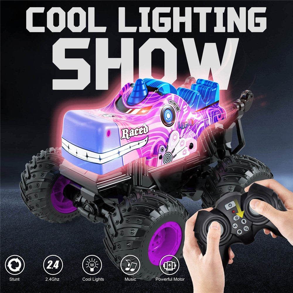 KY-S208A 1 / 20 Remote Control Car Cartoon Kids Stunt Car Toy with Light and Music