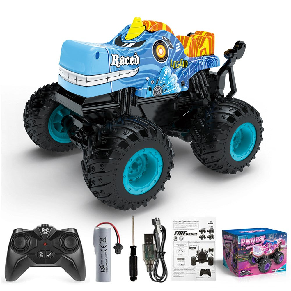 KY-S208A 1 / 20 Remote Control Car Cartoon Kids Stunt Car Toy with Light and Music