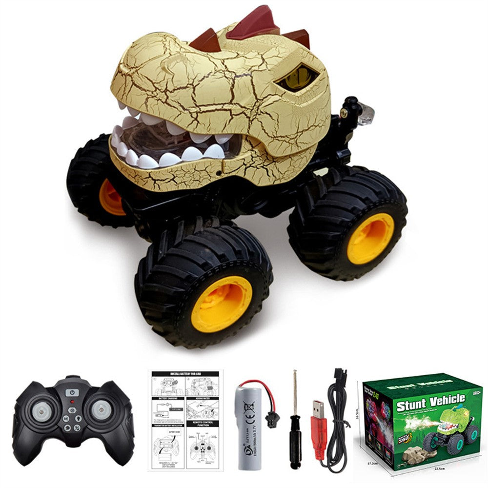 KY-S203A Cracked Pattern 1 / 20 Remote Control Toy Car Light Music Mist Spray Function Dinosaur Head Stunt Car