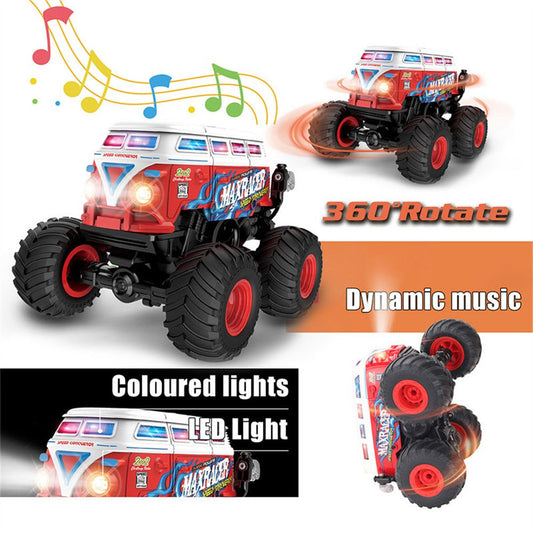 KY-S201B 1 / 20 Stunt School Bus Light Music Mist Spray Remote Control Toy Car