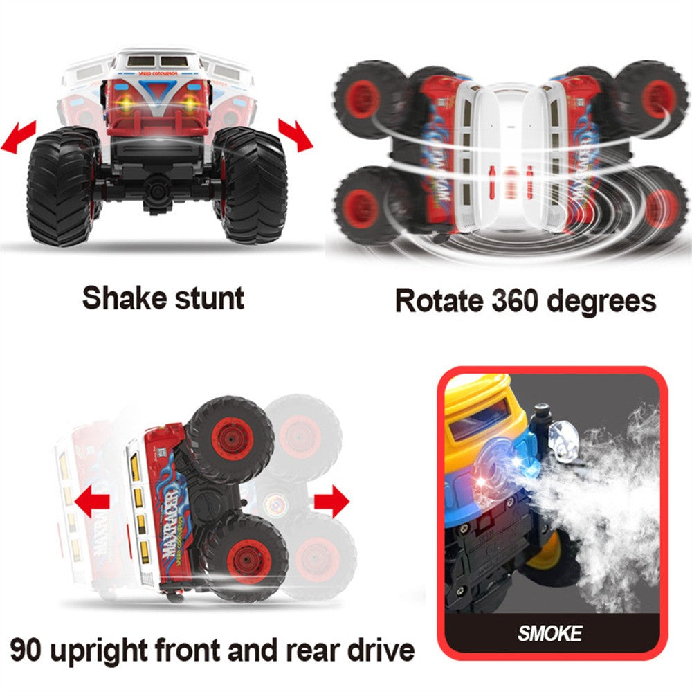 KY-S201B 1 / 20 Stunt School Bus Light Music Mist Spray Remote Control Toy Car
