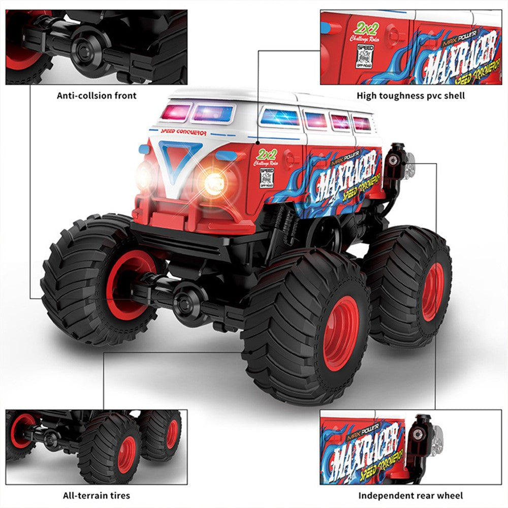 KY-S201B 1 / 20 Stunt School Bus Light Music Mist Spray Remote Control Toy Car