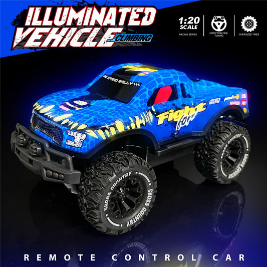 UJ99-Y202 1 / 20 2WD RC Car Children Toy Non-Slip Wheels Cool Light Remote Control Car
