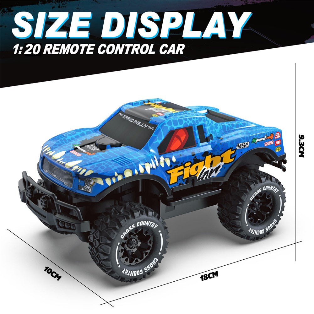 UJ99-Y202 1 / 20 2WD RC Car Children Toy Non-Slip Wheels Cool Light Remote Control Car