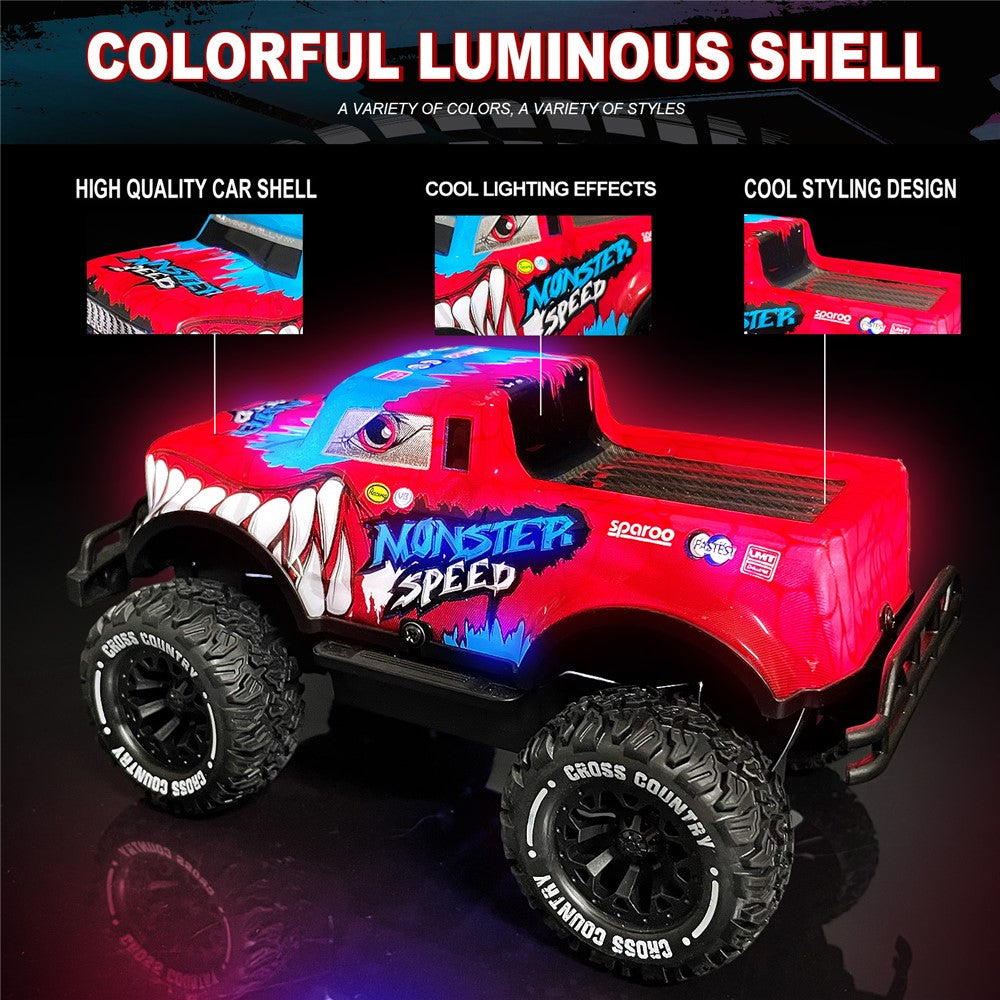 UJ99-Y201 1 / 20 2WD RC Car Non-Slip Wheels Cool Light Remote Control Car Toy