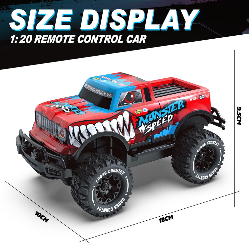 UJ99-Y201 1 / 20 2WD RC Car Non-Slip Wheels Cool Light Remote Control Car Toy