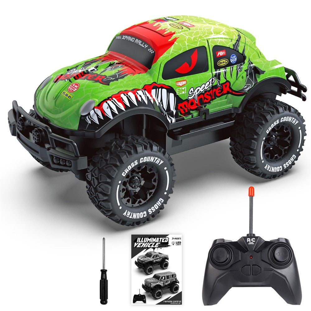 UJ99-Y200 1 / 20 2WD Remote Control Car Toy Cartoon Design Non-Slip Wheels Cool Light RC Car