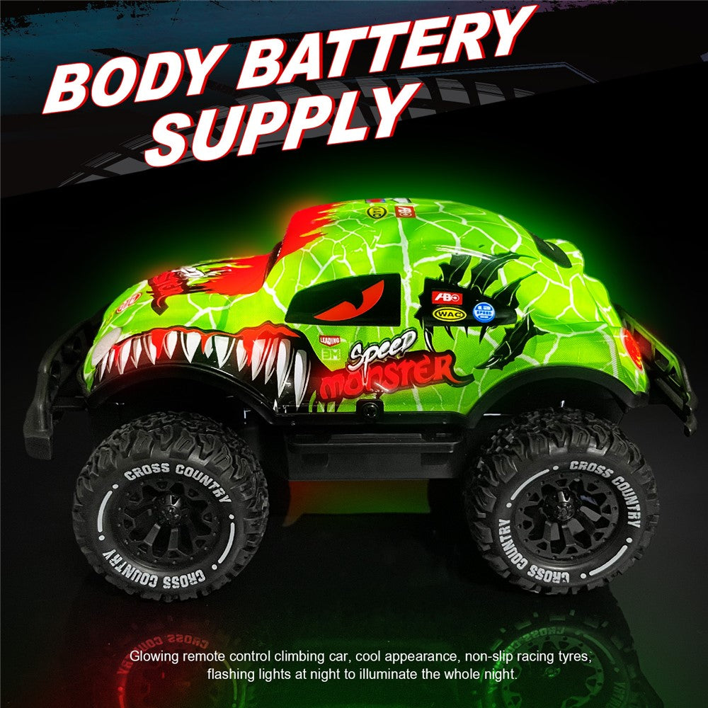 UJ99-Y200 1 / 20 2WD Remote Control Car Toy Cartoon Design Non-Slip Wheels Cool Light RC Car
