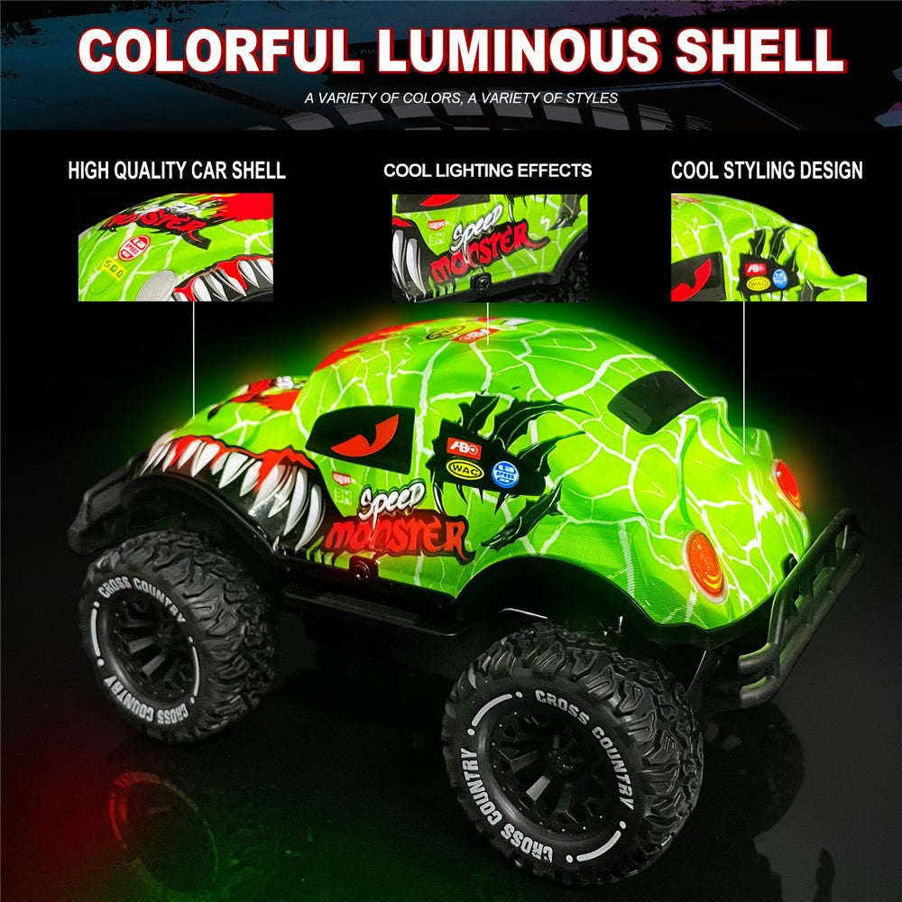 UJ99-Y200 1 / 20 2WD Remote Control Car Toy Cartoon Design Non-Slip Wheels Cool Light RC Car