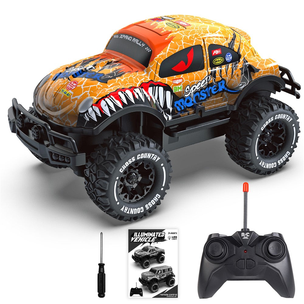 UJ99-Y200 1 / 20 2WD Remote Control Car Toy Cartoon Design Non-Slip Wheels Cool Light RC Car