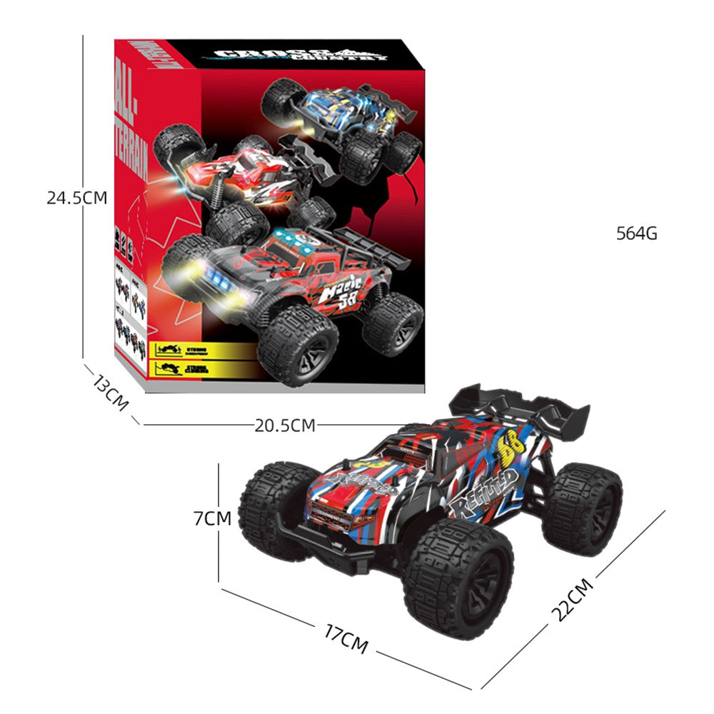 2.4G Remote Control Off-Road Car Shock Absorbing 1:18 RC Vehicle Toy with LED Light