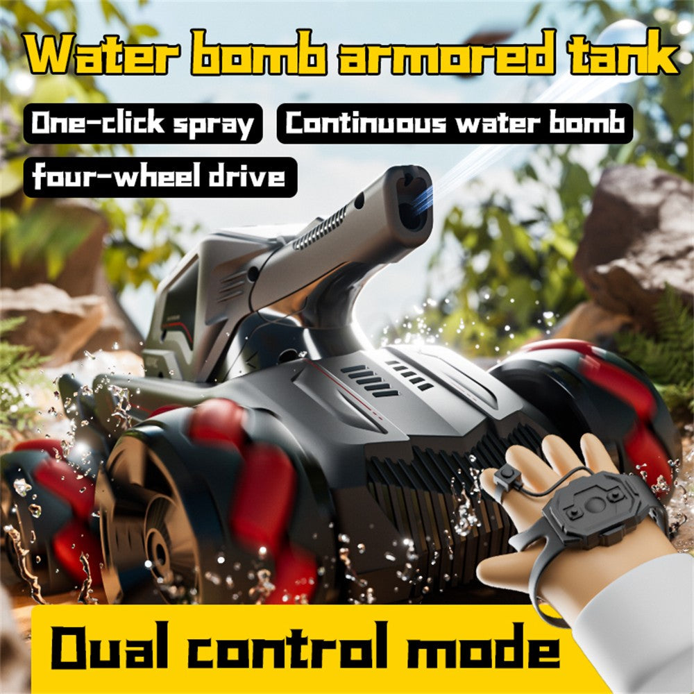 4DRC 4D-Y8 RC Tank Car 4WD Off-Road Water Bullet Shooter Dual Remote Control Single Battery