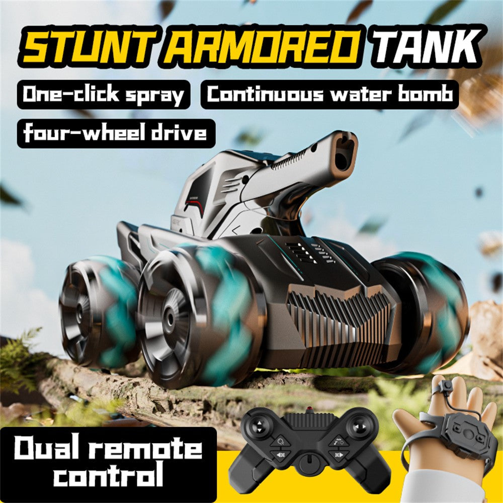 4DRC 4D-Y8 RC Tank Car 4WD Off-Road Water Bullet Shooter Dual Remote Control Single Battery
