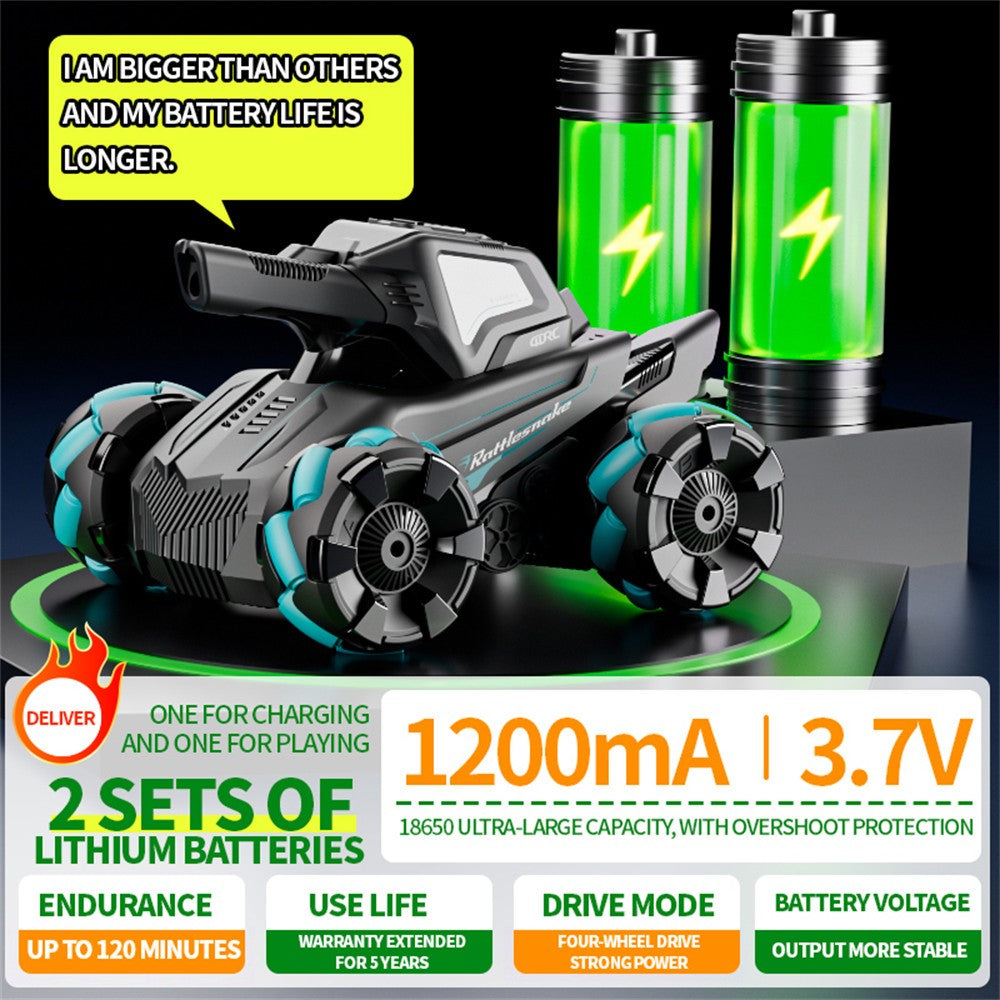 4DRC 4D-Y8 RC Tank Car 4WD Off-Road Water Bullet Shooter Dual Remote Control Single Battery