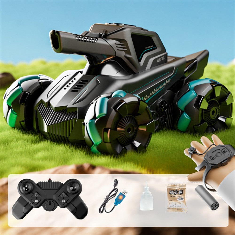 4DRC 4D-Y8 RC Tank Car 4WD Off-Road Water Bullet Shooter Dual Remote Control Dual Battery