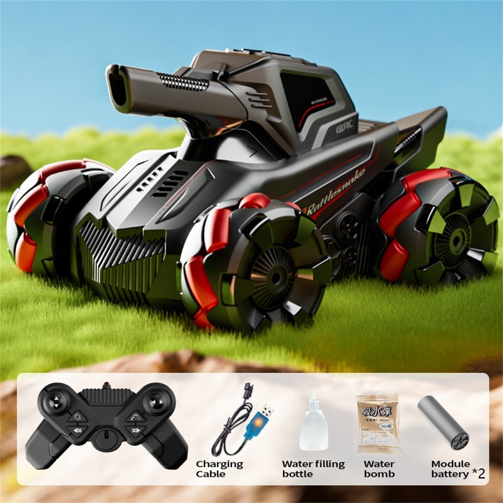 4DRC 4D-Y8 RC Tank Car 4WD Off-Road Water Bullet Shooter 2.4G Remote Control Dual Battery