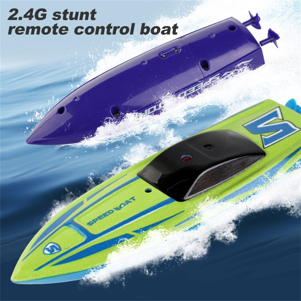 Mini Remote Control Boat RC Boat 2.4Ghz 360 Rotating USB Rechargeable Speedboat Model Toy for Kids