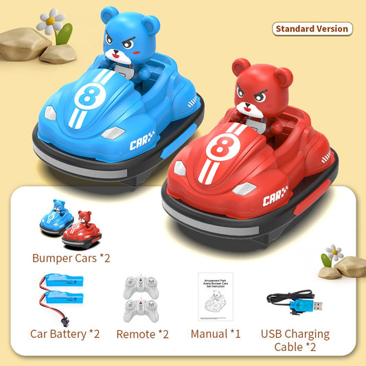 Q195 Double Player Bumper Car Remote Control Battle Bump Vehicles Interactive Toy ( Standard Version )