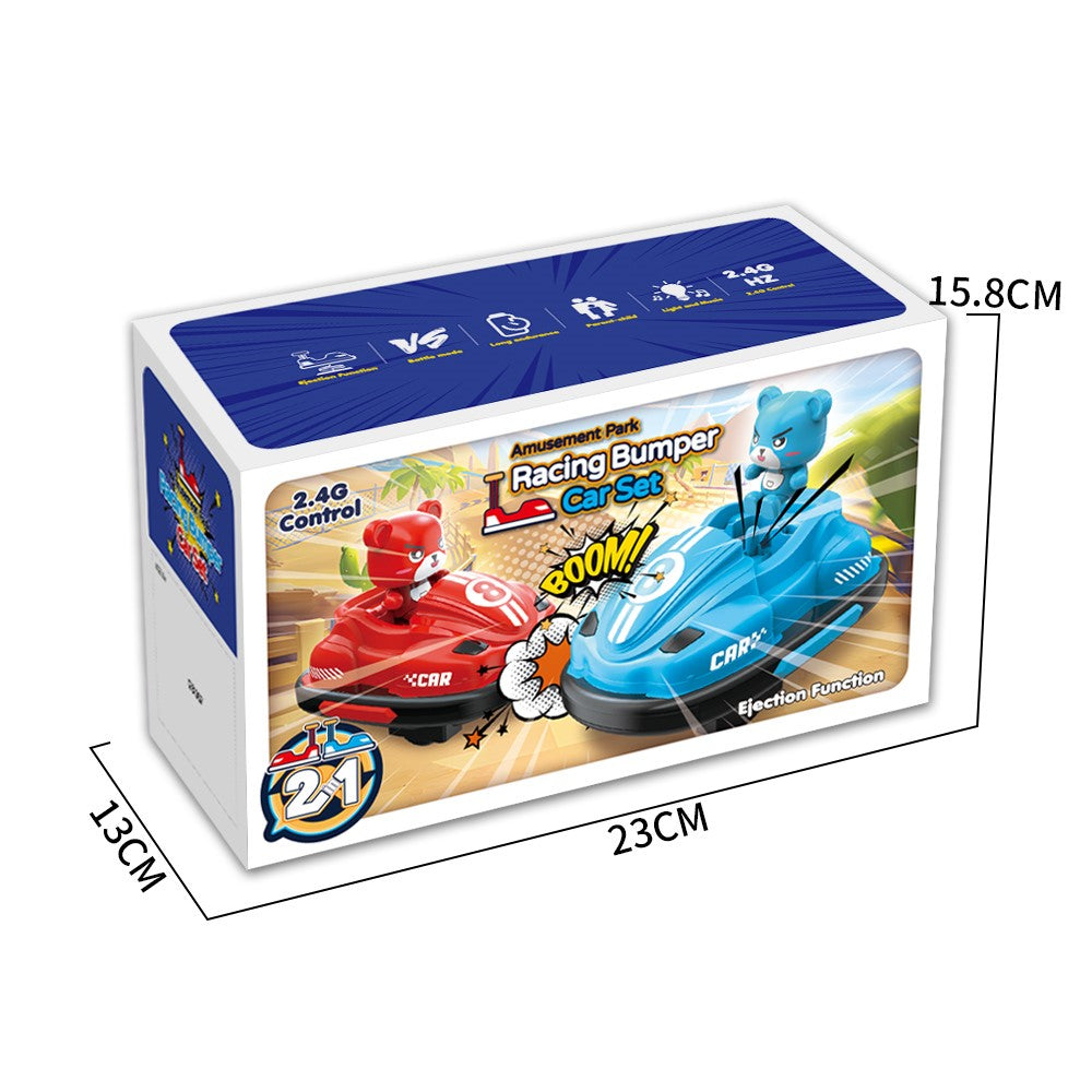 Q195 Double Player Bumper Car Remote Control Battle Bump Vehicles with Football Kit ( Upgraded Version )