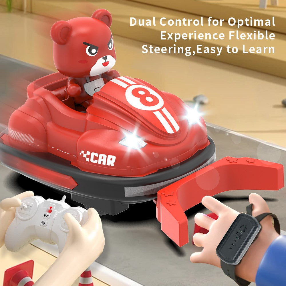 Q195 Double Player Bumper Car Remote Control Battle Bump Vehicles with Football Kit ( Upgraded Version )