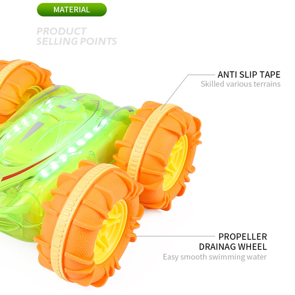 JC014 2.4G Remote Control Stunt Car Amphibious Vehicle with 7 Color LED Lights (CE / CPC / EN71 / ASTM / CPSIA Certified)
