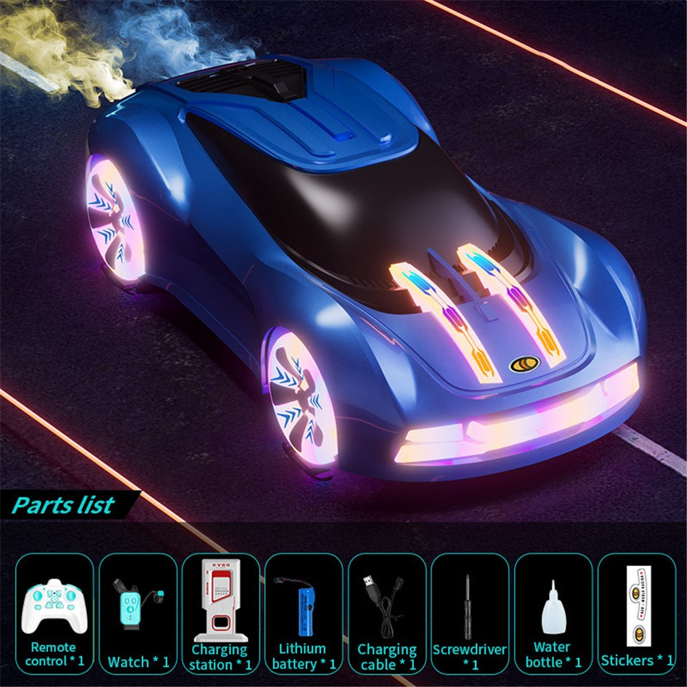 Q206 Style B Smart RC Car with Light and Spray Simulated Racing Vehicle , Handheld Remote + Watch Remote
