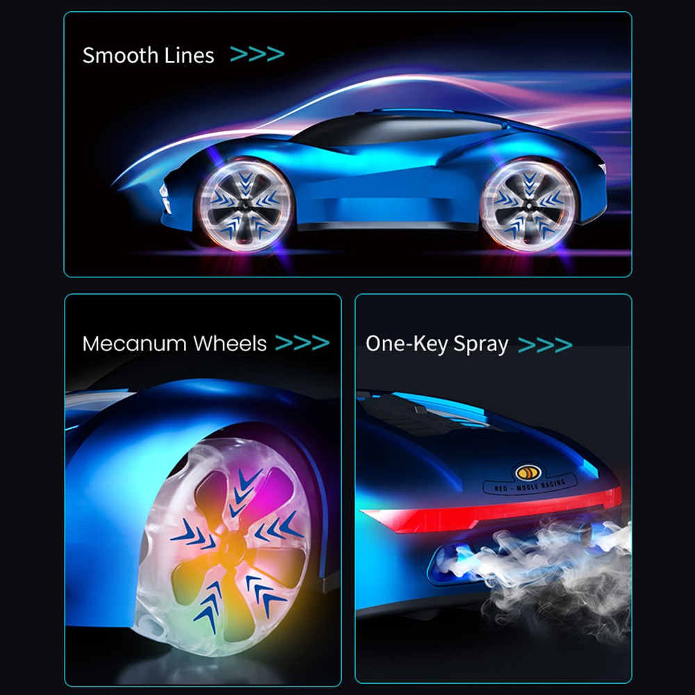 Q206 Style B Smart RC Car with Light and Spray Simulated Racing Vehicle , Handheld Remote + Watch Remote