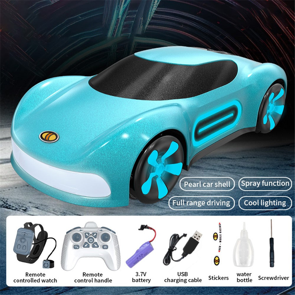 Q206 Style A Remote Control Sports Car with Light and Spray Simulated RC Vehicle , Handheld Remote + Watch Remote