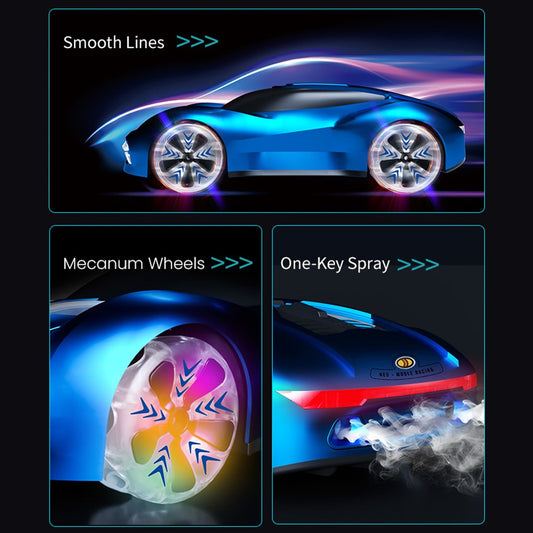 Q206 Style A Remote Control Sports Car with Light and Spray Simulated RC Vehicle , Handheld Remote + Watch Remote
