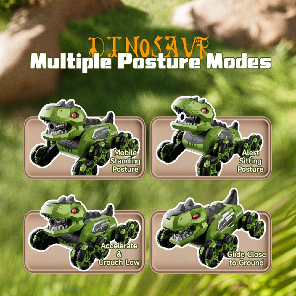 4DRC 4D-Y12 Dinosaur Shape 8 Wheels RC Car Spray Toy for Kids, Single Controller / Single Battery