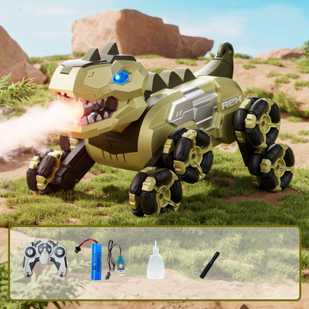 4DRC 4D-Y12 Dinosaur Shape 8 Wheels RC Car Spray Toy for Kids, Single Controller / Single Battery