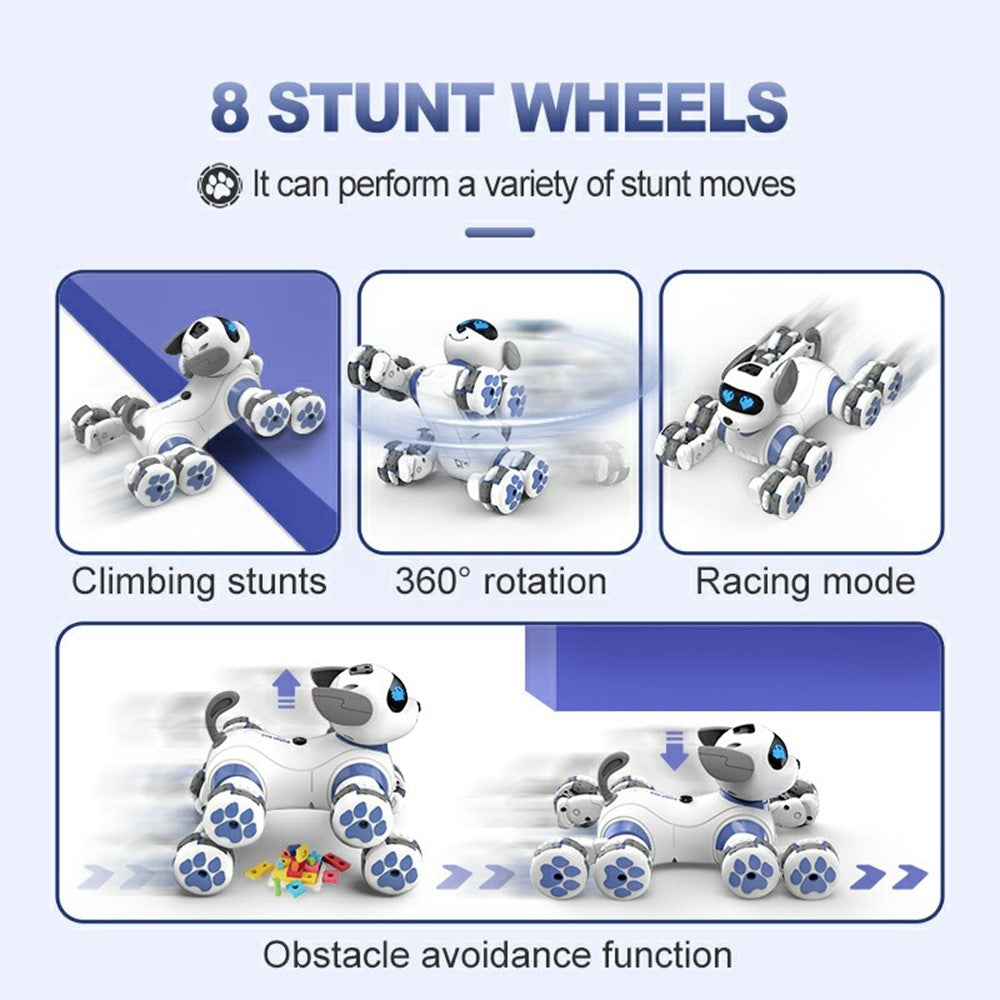 CV-D902 AI Stunt Robot Dog for Kids 8-Wheel Smart Programming RC Pet Dog Mechanical Model Toy