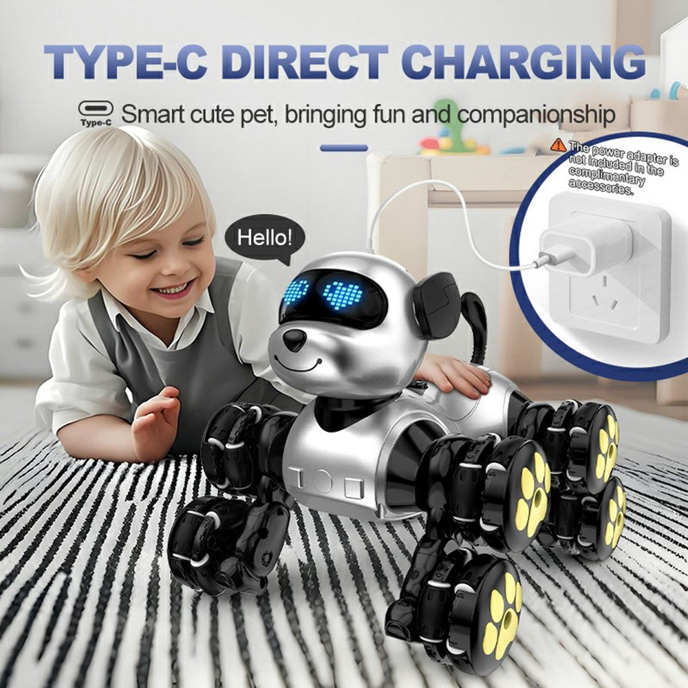 CV-D902 AI Stunt Robot Dog for Kids 8-Wheel Smart Programming RC Pet Dog Mechanical Model Toy