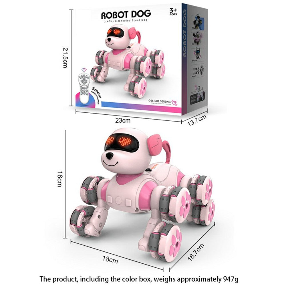 CV-D902 AI Stunt Robot Dog for Kids 8-Wheel Smart Programming RC Pet Dog Mechanical Model Toy