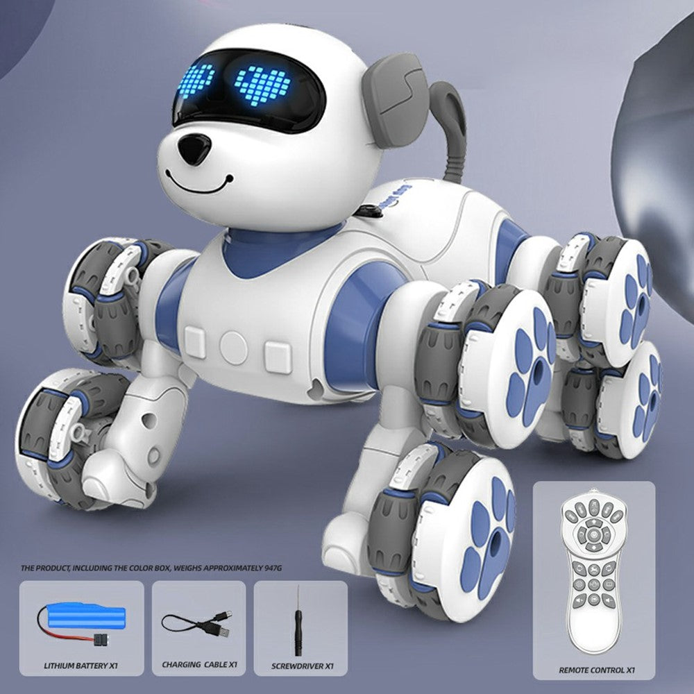 CV-D902 AI Stunt Robot Dog for Kids 8-Wheel Smart Programming RC Pet Dog Mechanical Model Toy
