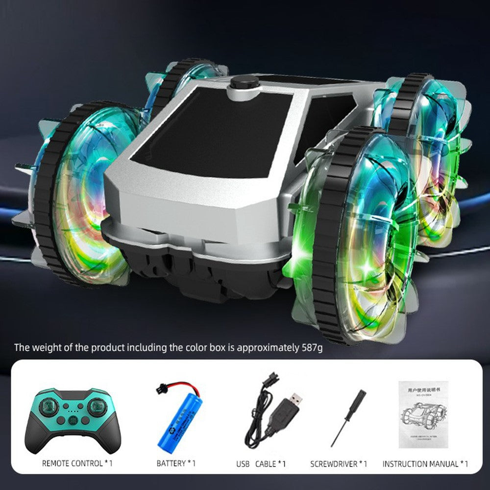 CV-B904 2.4G Amphibious Stunt Car Toy RC Vehicle Double-Sided Driving Water Surface Drifting Off-Road Rolling Gesture Control Toy, Single Remote