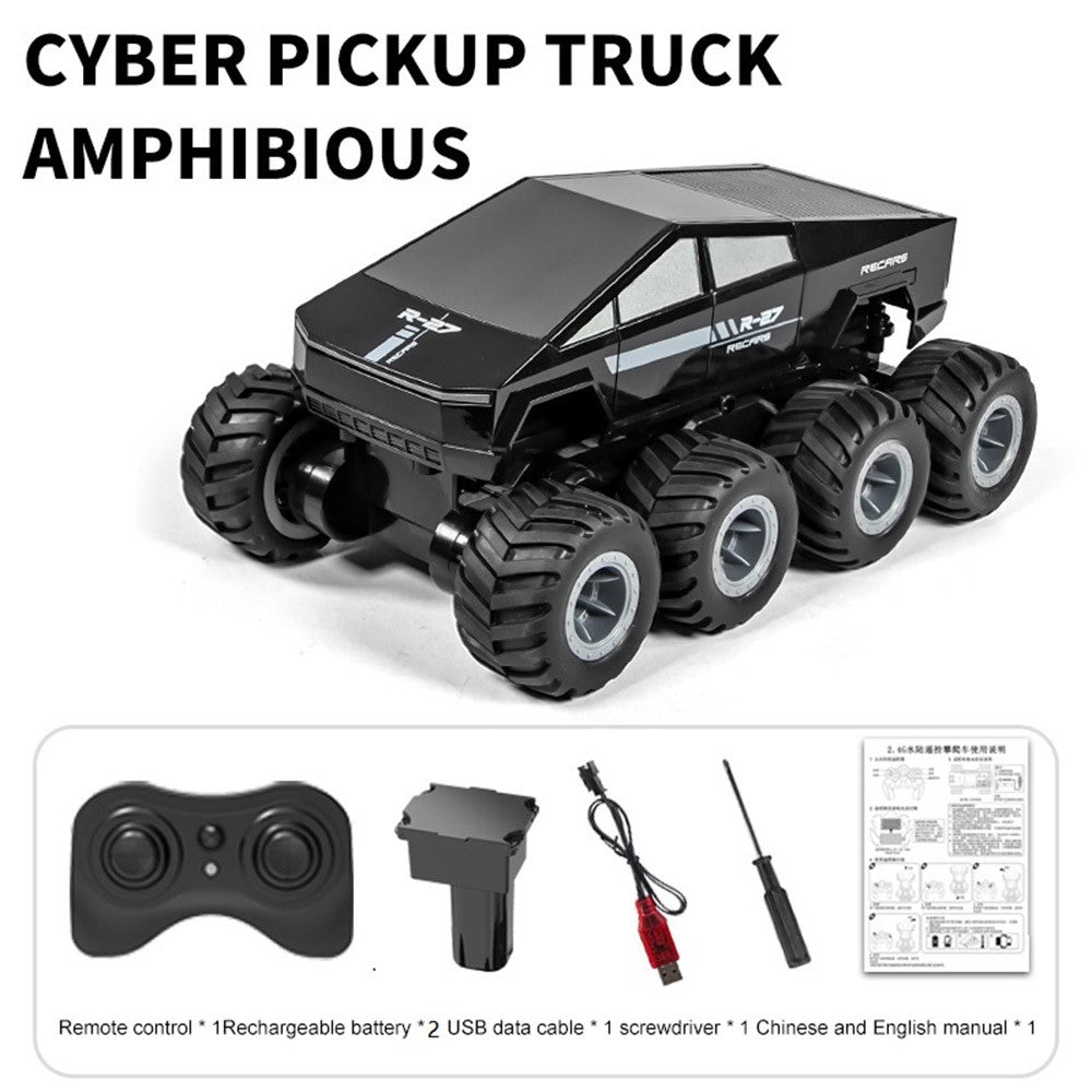 Q218 8WD Amphibious RC Car Waterproof 2.4G Remote Control Off-Road Crawler Vehicle, Dual Battery