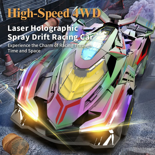 Q219 4WD RC Car Laser Holographic 2.4G Remote Control Drift Racing Vehicle with Spray Mist, Single Battery