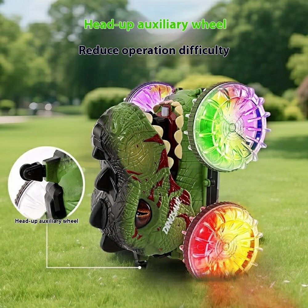 YL-125 2.4G RC Amphibious Dinosaur Car 360 Degree Rotation 4WD Stunt Vehicle with Water Spray Crawler Toy