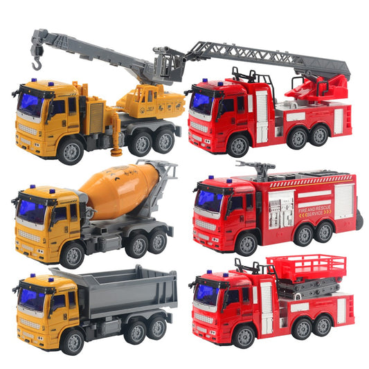 JC21 Wireless RC 4 Channels Mini Fire Truck Fire Engine Toy with Lights Electric Car Model Toy for Kids
