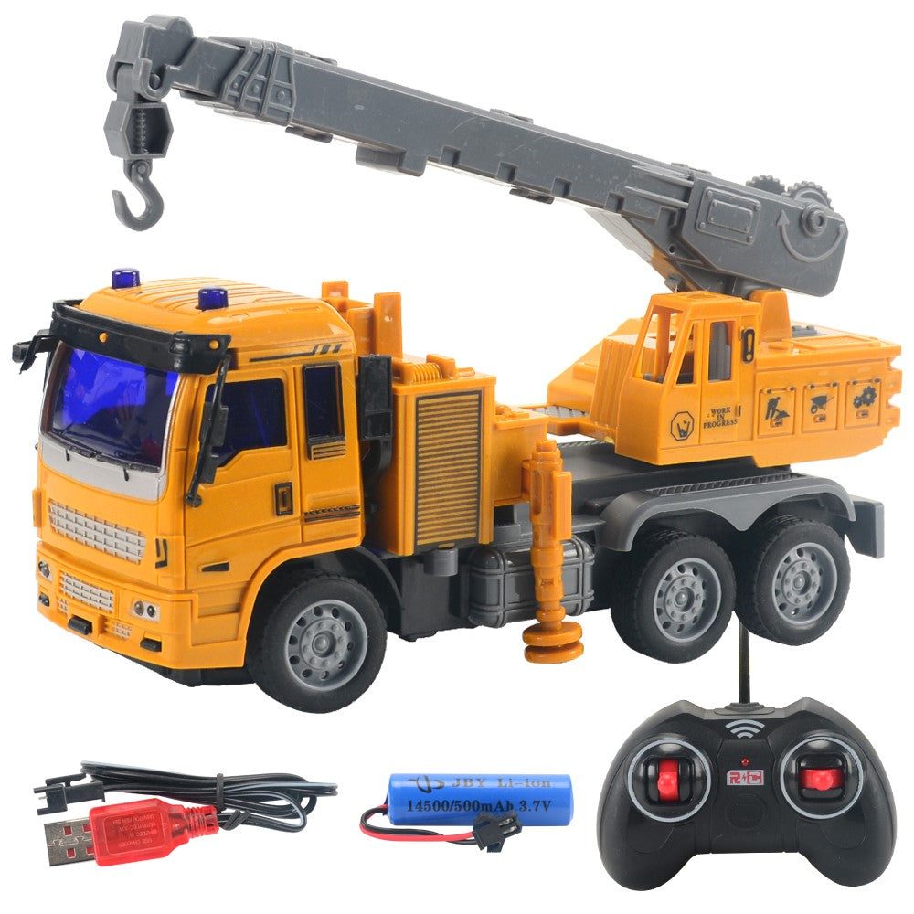 JC21 Wireless RC 4 Channels Mini Fire Truck Fire Engine Toy with Lights Electric Car Model Toy for Kids