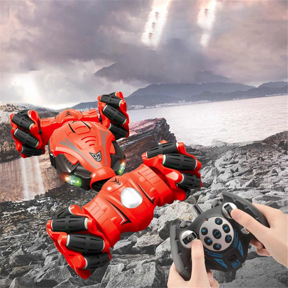 YL-51 2.4GHz 4WD RC Car Music Light Stunt Twist Deformation Off-road Remote Control Car Children Boys Toy Gift