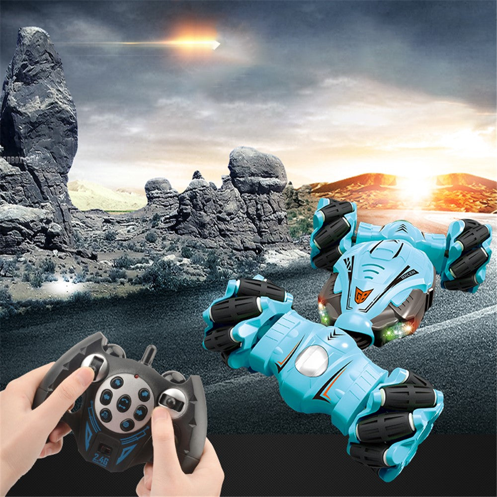 YL-51 2.4GHz 4WD RC Car Music Light Stunt Twist Deformation Off-road Remote Control Car Children Boys Toy Gift