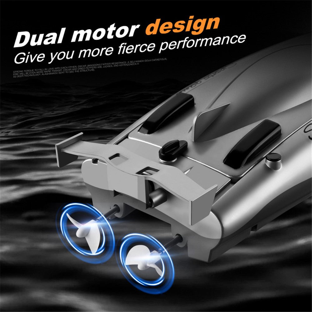 805 2.4G 30Km/h High Speed Remote Control Racing Boat Dual Motor RC Boat for Kids Adults, with 2 Batteries