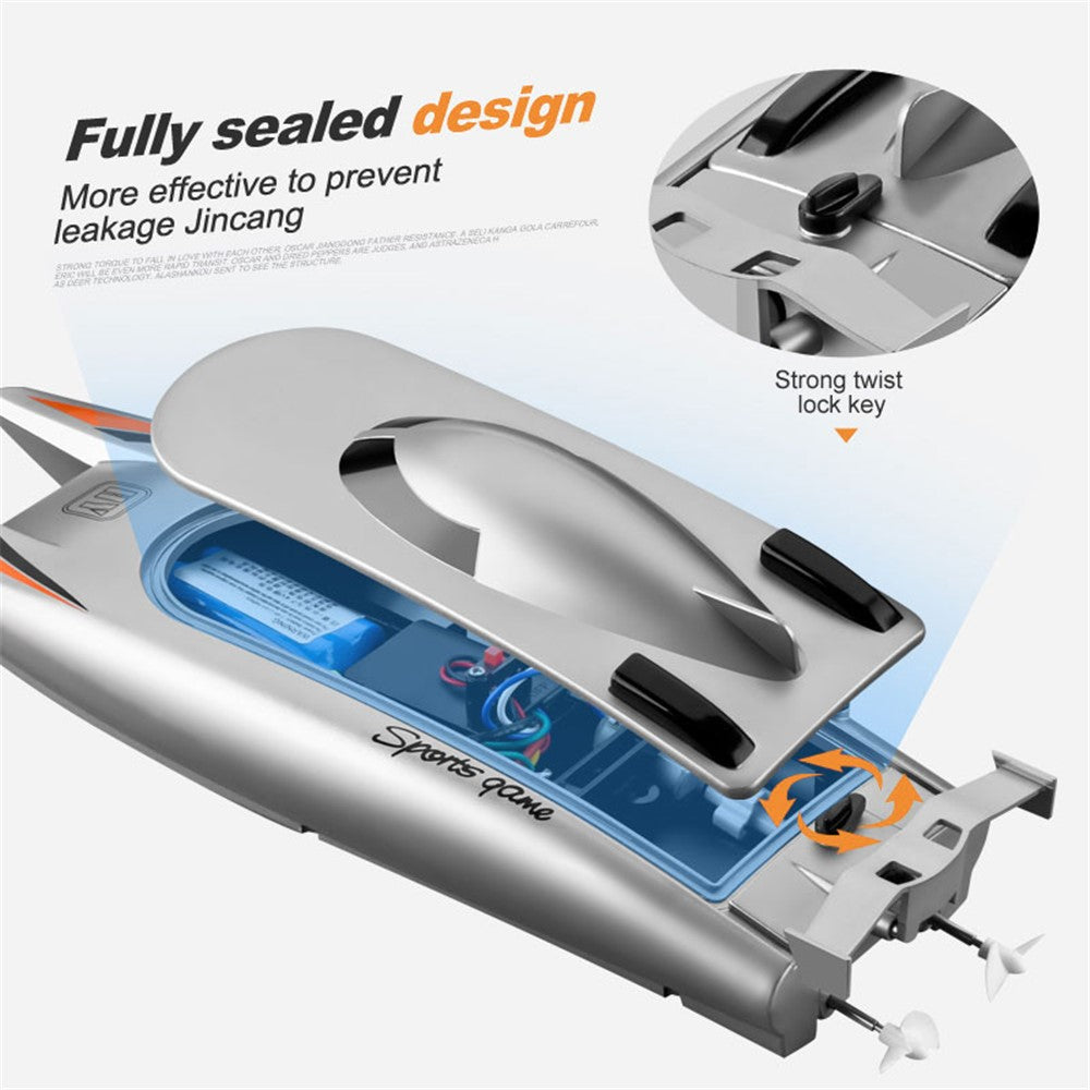 805 2.4G 30Km/h High Speed Remote Control Racing Boat Dual Motor RC Boat for Kids Adults, with 2 Batteries